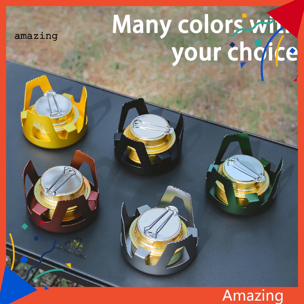 Bếp Lò Mini Chống Gió Có Nắp Điều Chỉnh Và Tay Cầm Có Thể Gập Lại Kèm Túi Đựng Dành Cho Cắm Trại Ngoài Trời