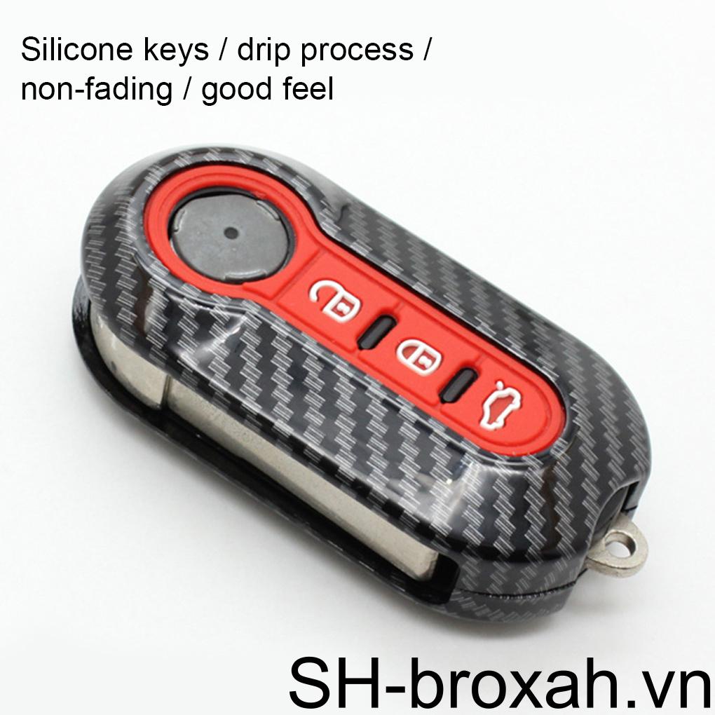 Vỏ Bọc Chìa Khóa Điều Khiển Từ Xa 3 Nút Chống Bụi Bằng Sợi Carbon Cho Xe Hơi