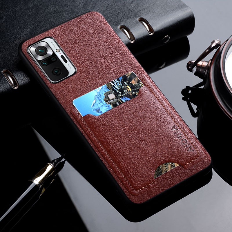 Ốp Điện Thoại Da Pu Có Ngăn Đựng Thẻ Cho Xiaomi Redmi Note 10 Pro Max 5G 10S Redmi Note 10 Pro