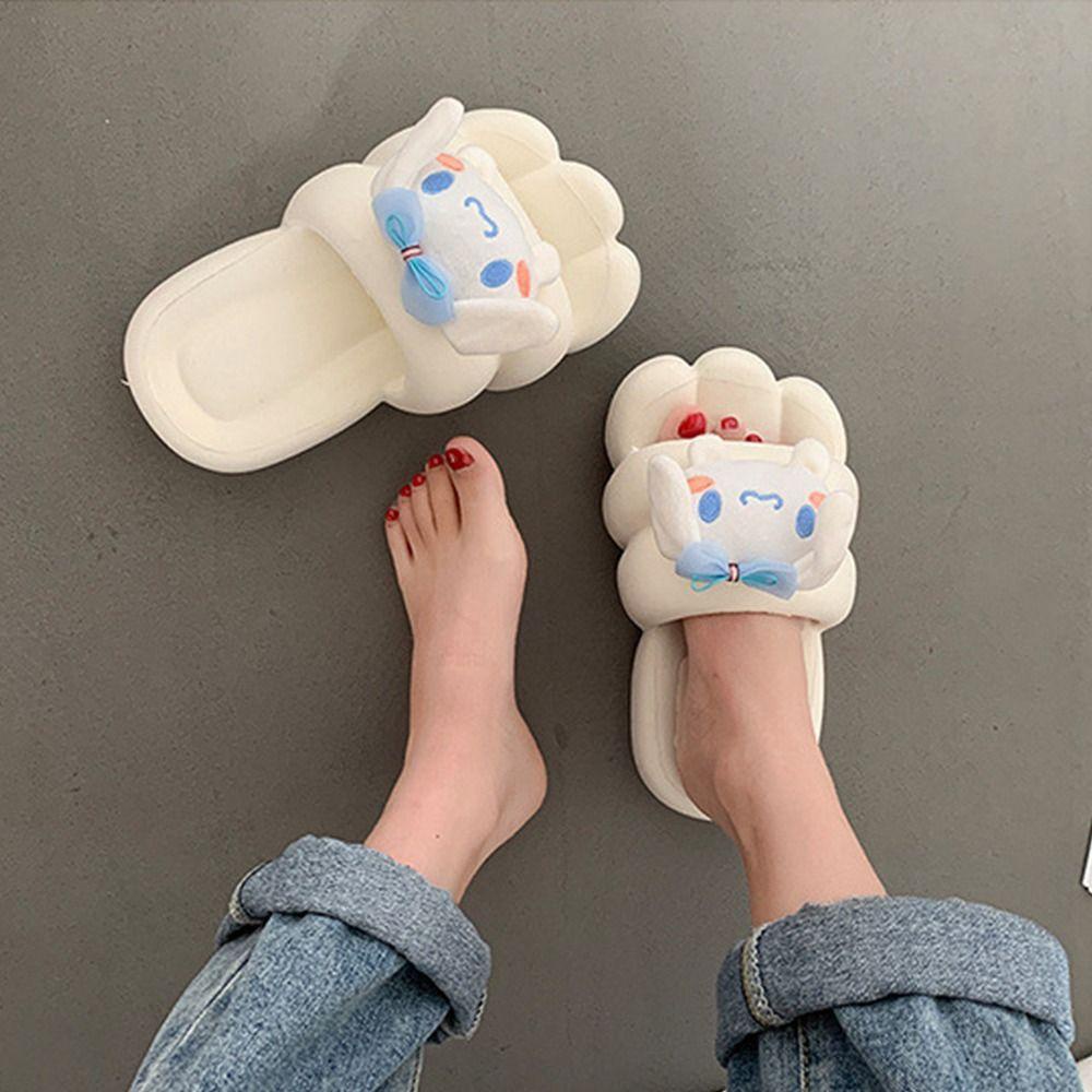 Dép Đế Mềm Họa Tiết Hoạt Hình Cinnamoroll Phong Cách Hàn Quốc Cho Nữ