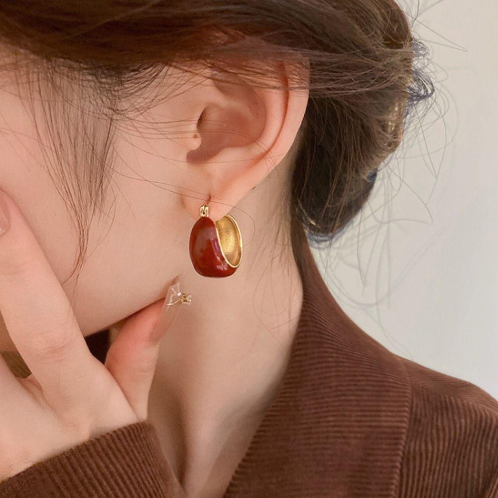 Khuyên Tai Tròn 26Eddie Kiểu Dáng Đơn Giản Thời Trang Dành Cho Nữ