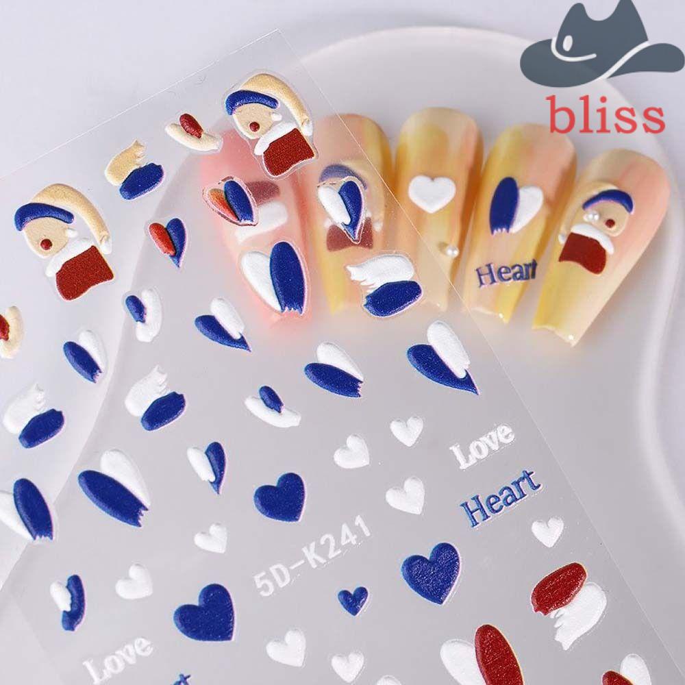 Miếng Dán Trang Trí Móng Tay Tự Dính Họa Tiết Hoạt Hình Trái Tim Thời Trang Dành Cho Nữ