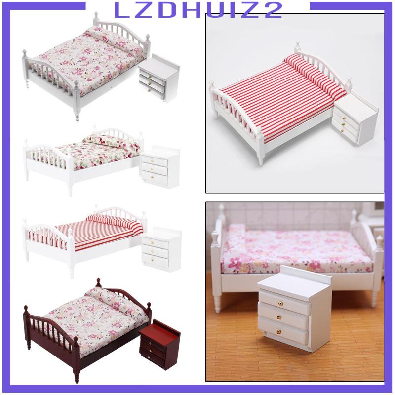 Giường Ngủ Mini Tỉ Lệ 1: 12 Trang Trí Nhà Búp Bê