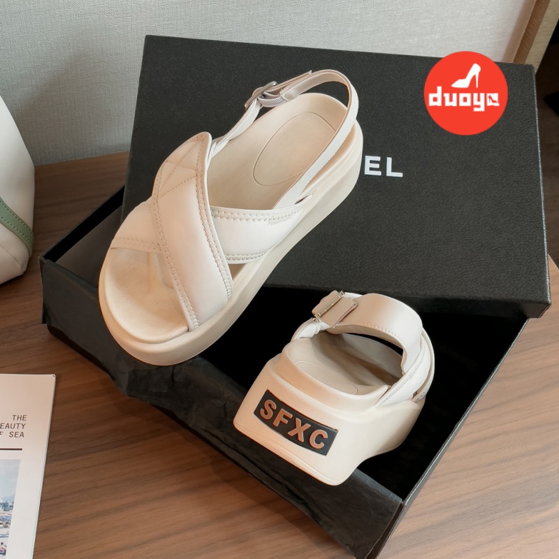 Duoya Tóc Thẳng ~ [Hàng Có Sẵn] Giày Sandal Đế Xuồng Dày Dặn Siêu Bán Chạy Phù Hợp Với Hàng Bán Chạy Cho Nữ