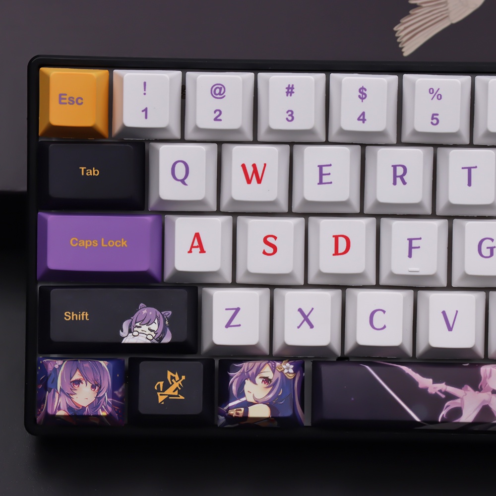 Genshin keqing Keycap Bàn Phím Cơ 139 Phím 104 / 61 / 68 / 87