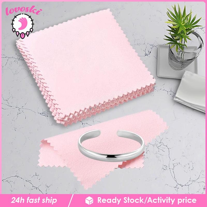 [Lovoski] Bộ 10 Khăn Lau Chùi Đánh Bóng Trang Sức Nhẫn Bạc