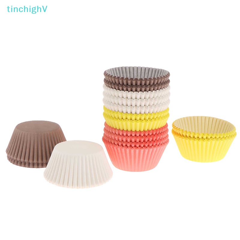 Set 100 Cốc Giấy Cấp Thực Phẩm Làm Bánh Cupcake Màu Trắng