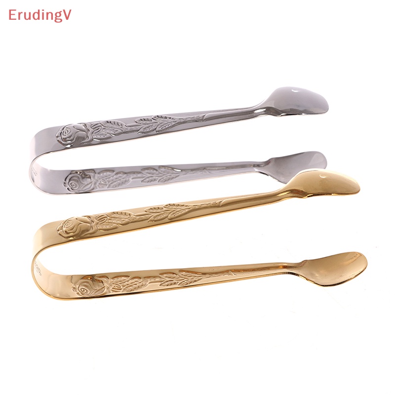 Kẹp Gắp Đường Viên Bằng Thép Không Gỉ Có Tay Cầm Hình Hoa Hồng