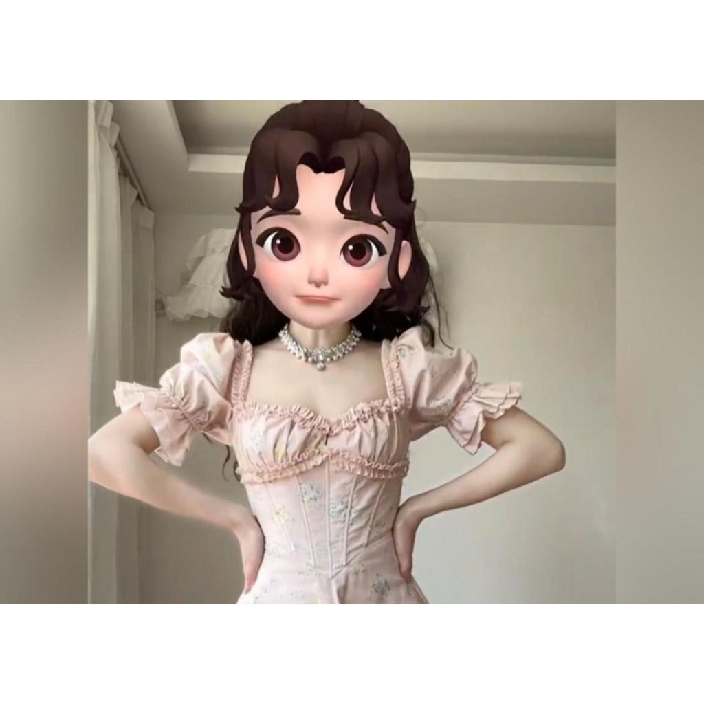 Đầm Công Chúa Dáng Dài Tay Phồng Cổ Vuông Họa Tiết Hoa Phong Cách Pháp Thời Trang Mùa Hè Cho Nữ
