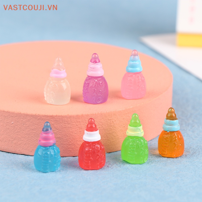 Bộ 5 Bình Sữa Mini Bằng Nhựa Phát Quang Độc Đáo Dùng Trang Trí DIY