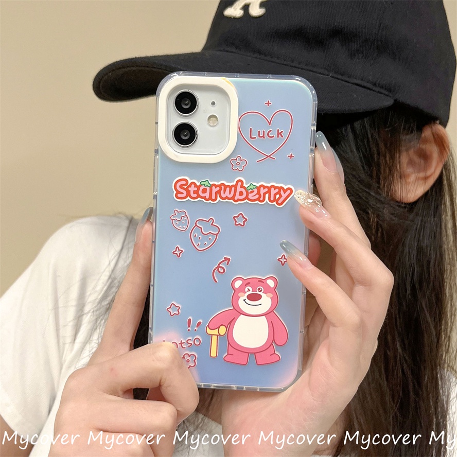Ốp Điện Thoại Silicon Mềm Hình Gấu Hoạt Hình Màu Gradient Cho iPhone 14 13 12 11 Pro Max X XR Xs Max 6 7 8 Plus