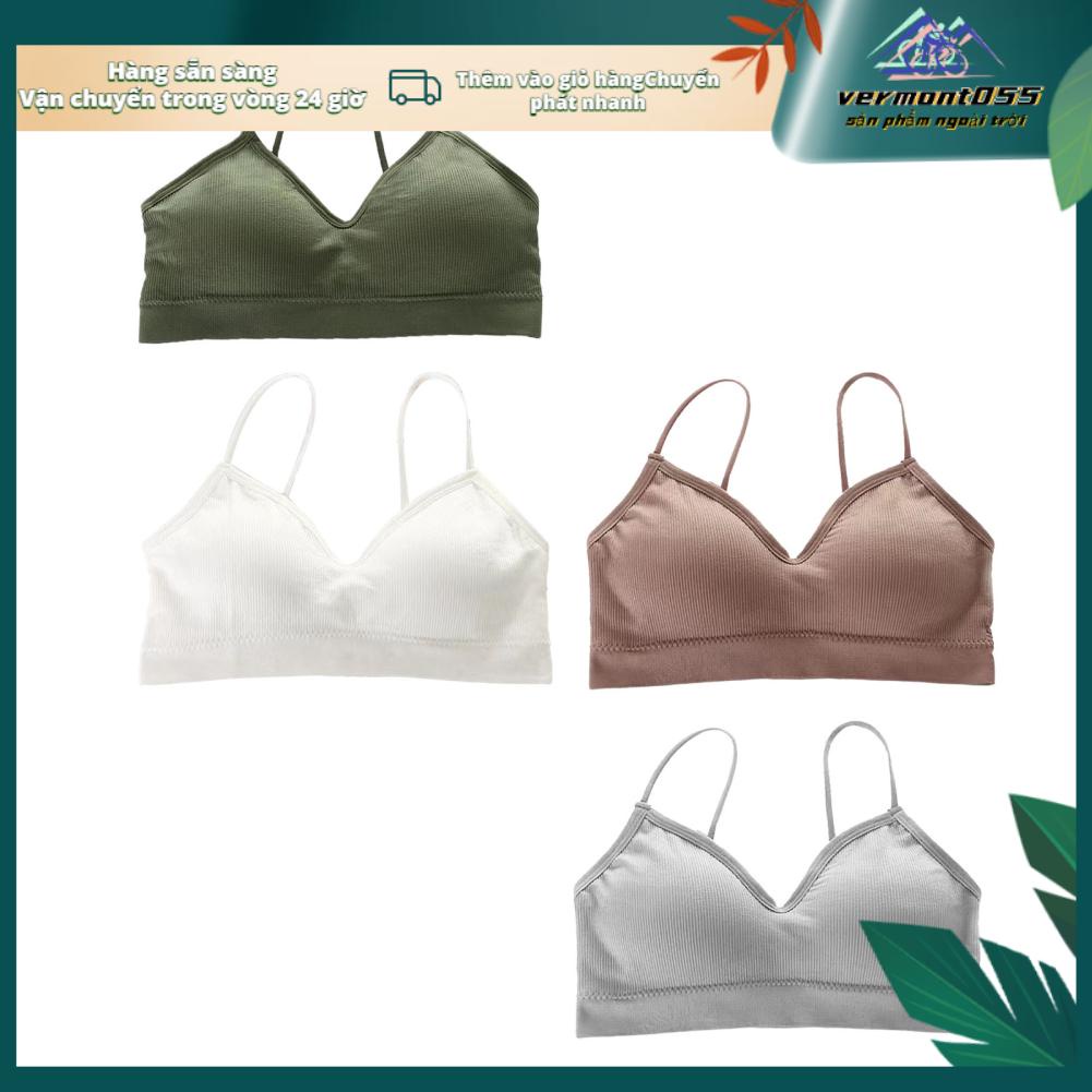 Vermont055 Áo ngực không dây Màu tinh khiết Thoải mái Tinh tế Thoáng khí Hỗ trợ mạnh mẽ thể thao liền mạch