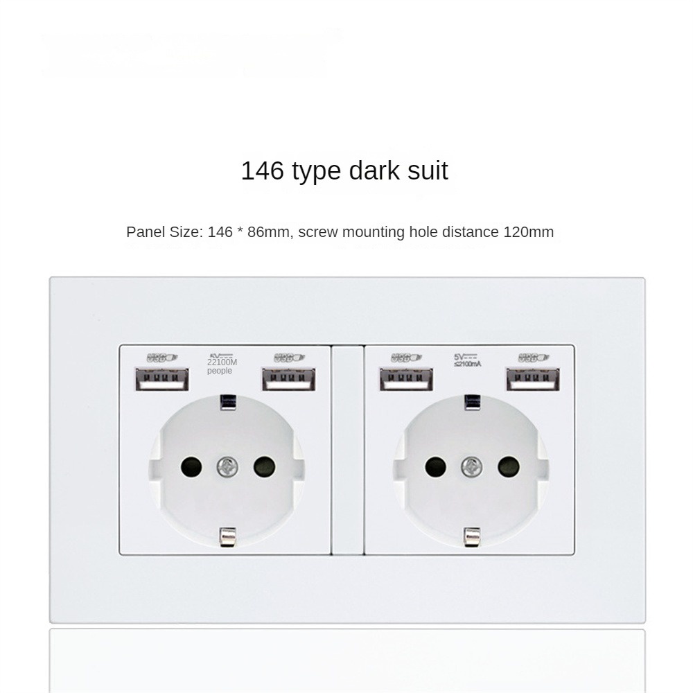 Aubess Aubess EU ổ cắm bảng điều khiển với đôi USB Ổ cắm chuyển đổi ổ cắm Bảng điều khiển giấu tiêu chuẩn Pháp phong cách Đức