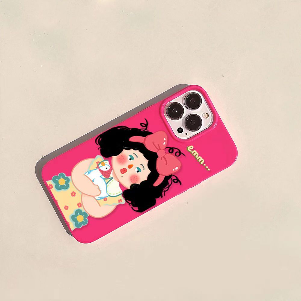 ✅Ốp Điện Thoại Mềm Chống Sốc In Hình Cô Gái Ngộ Nghĩnh Cho Iphone 14Pro 11 78P 13Promax 12 QEWJ