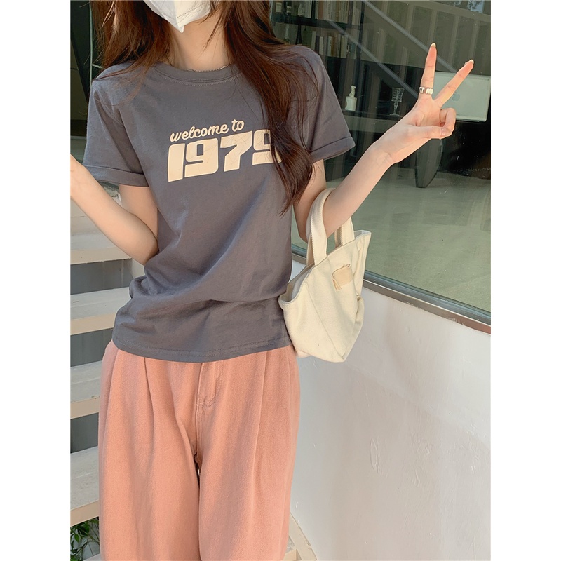 Áo Thun Tay Ngắn Cổ Tròn Dáng Rộng In Họa Tiết Thời Trang Mùa Hè