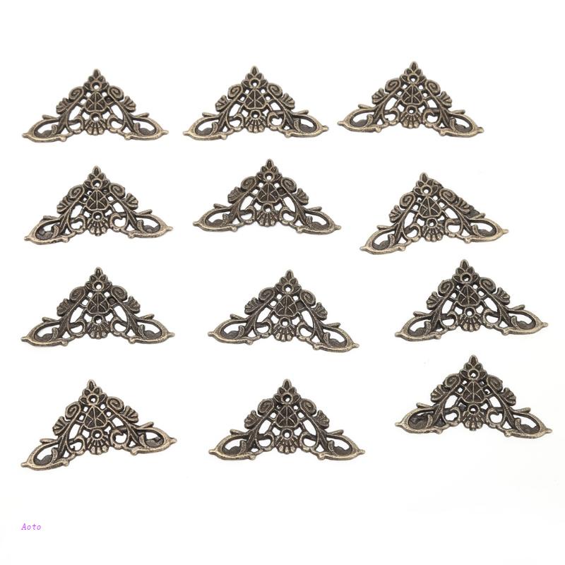 12 Phụ Kiện Trang Trí Góc Hộp Album Bằng Đồng Cổ Điển