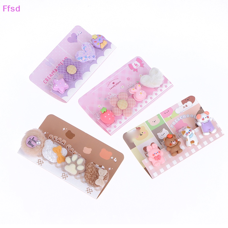 {Ffsd} Set 4 Kẹp Nhựa Giữ Tài Liệu Giấy Ghi Chú Dính Cầm Tay Dễ Thương * Bán Chạy