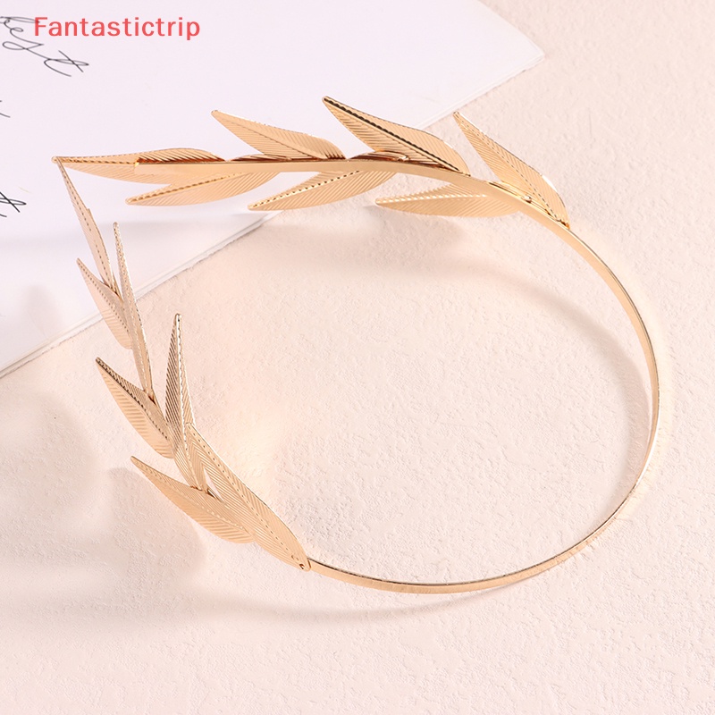 Băng Đô Kim Loại Hình Chiếc Lá Màu Vàng Thanh Lịch Cho Cô Dâu