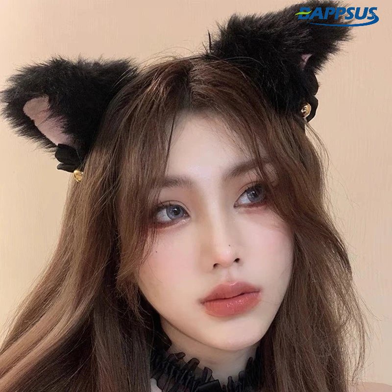 Kẹp Tóc Hình Tai Mèo Phối Lông Phong Cách Lolita Đáng Yêu