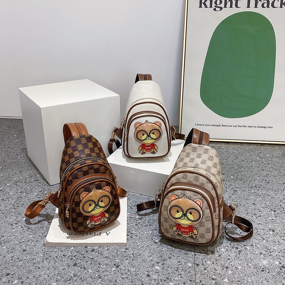 Ba lô mini Bill Bear phong cách cặp đôi phim hoạt hình thời trang dễ thương balo nữ backpack