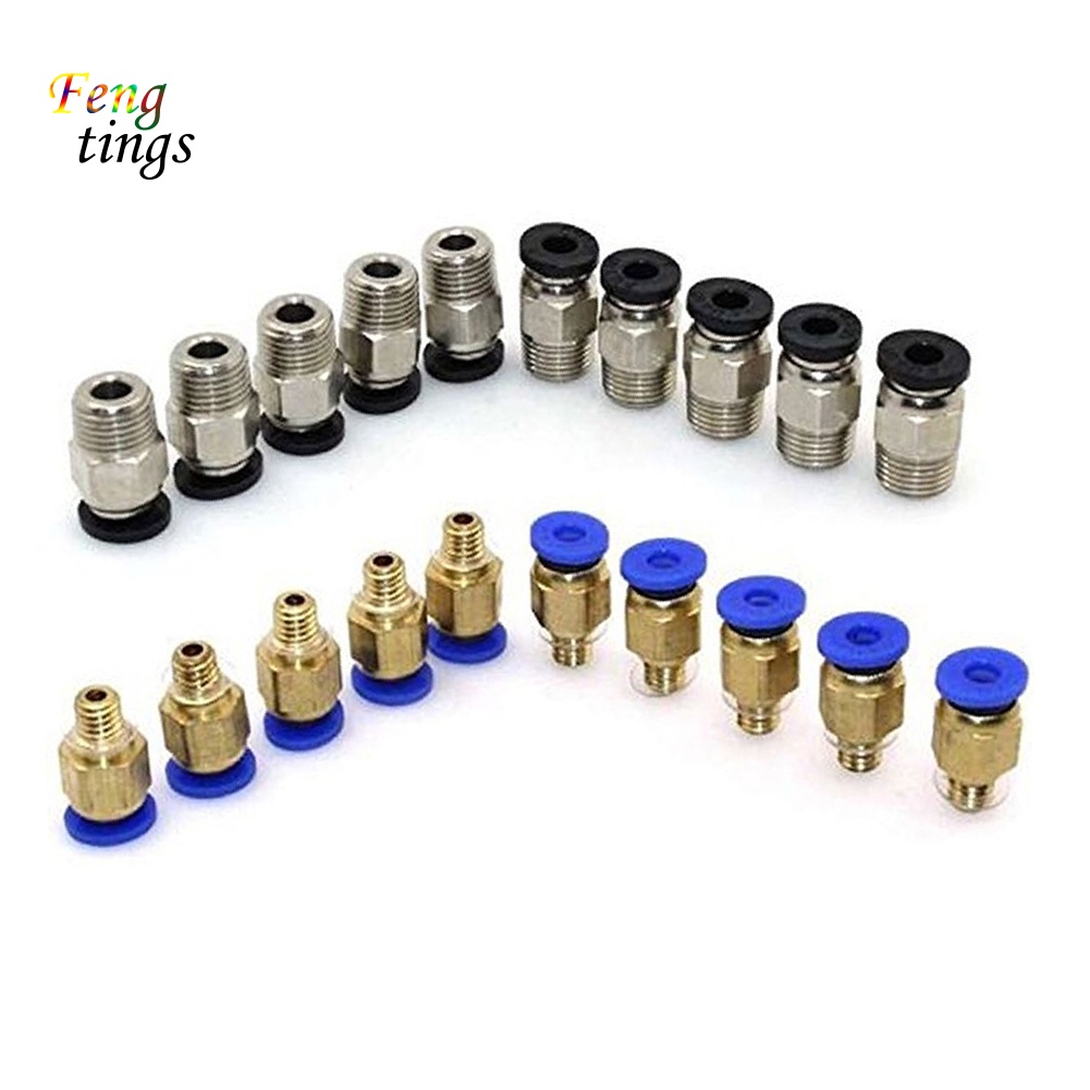 Bộ 20 Đầu Nối Thẳng Nén Khí PC4-M10 PC4-M6 Cho Máy In 3D