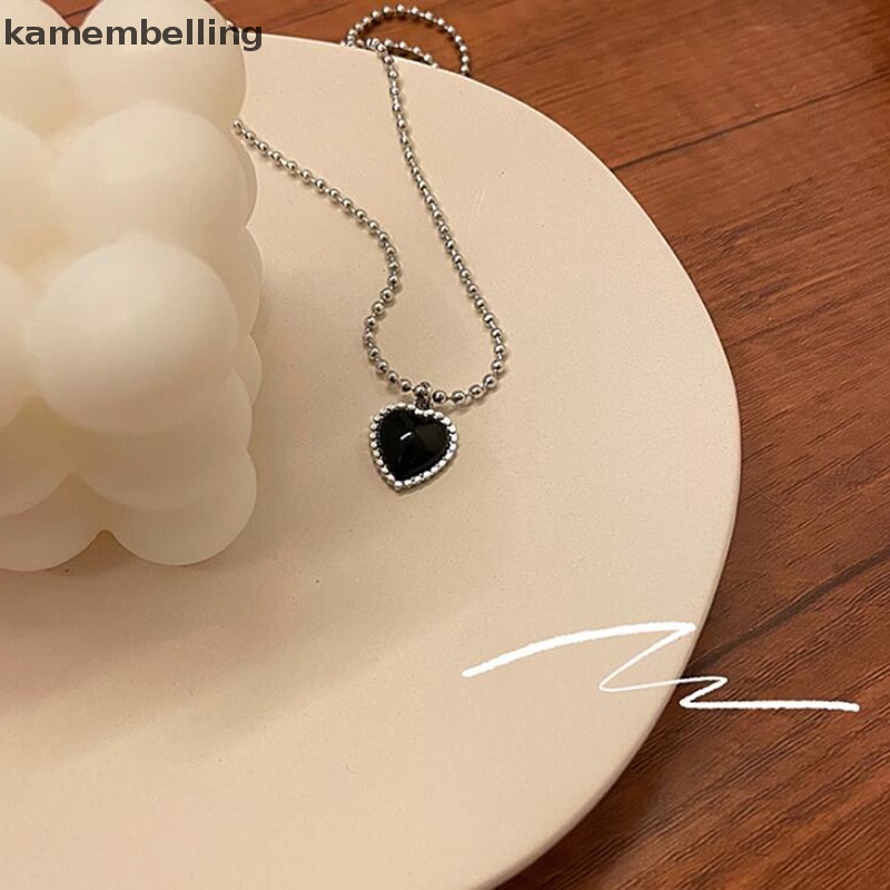 Vòng cổ Mặt Trái Tim Màu Đen Đơn Giản Thời Trang Hàn Quốc Cho Nữ