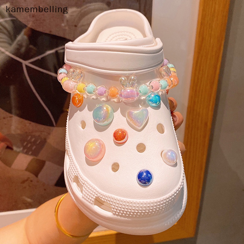 1 Bộ Phụ Kiện Giày Croc Màu Kẹo Có Thể Tháo Rời Trang Trí Hoa Làm Quà Tặng Giáng Sinh Cho Trẻ Em EN