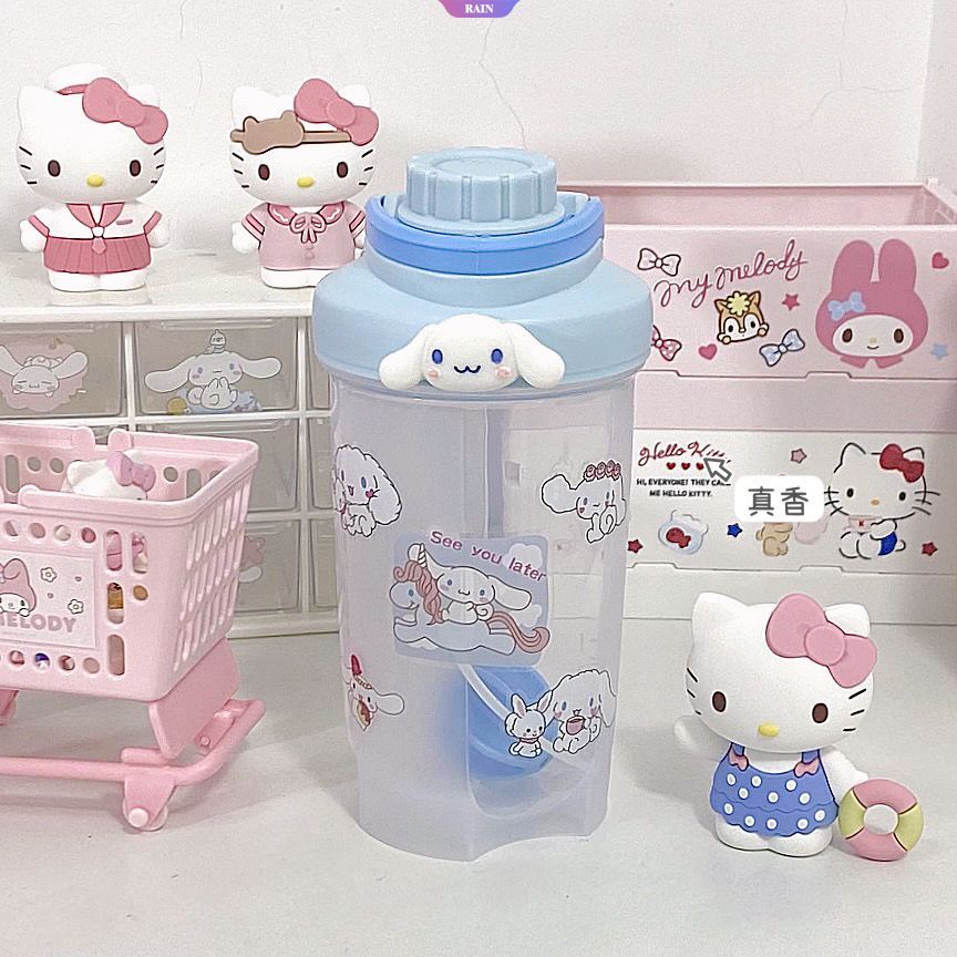 Bình Nước Nhựa Dung Tích Lớn 500ML / 700ML Hình Sanrio Hello Kitty Cinnamoroll Dễ Thương
