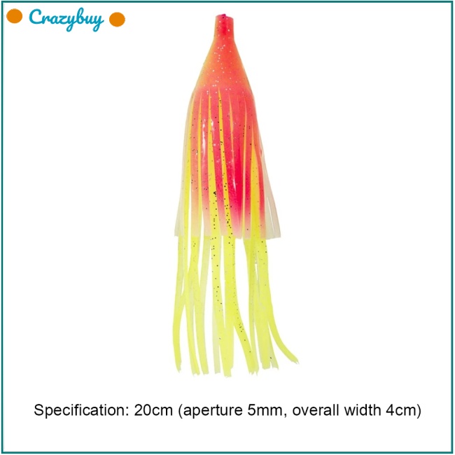 Cr Mồi Câu Cá Giả Hình Con Mực Dạ Quang Dày Hai Lớp Mềm Mại 20cm