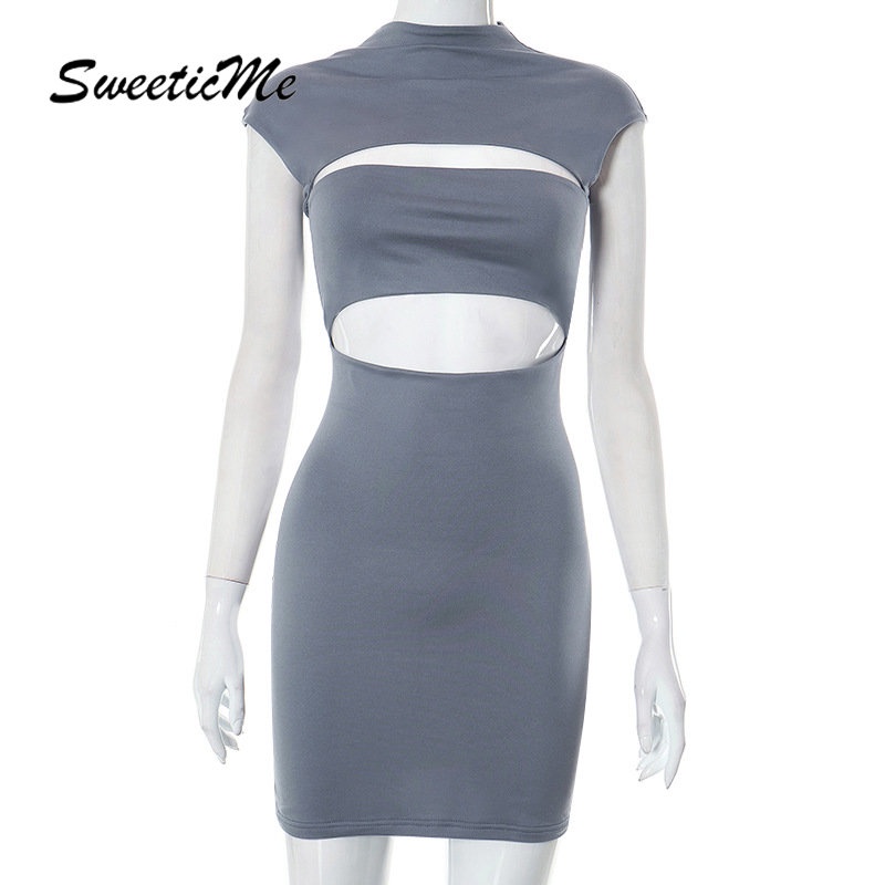 Đầm Tay Ngắn Cổ Tròn Màu Trơn Dáng Ôm Thời Trang 2023 Dành Cho Nữ