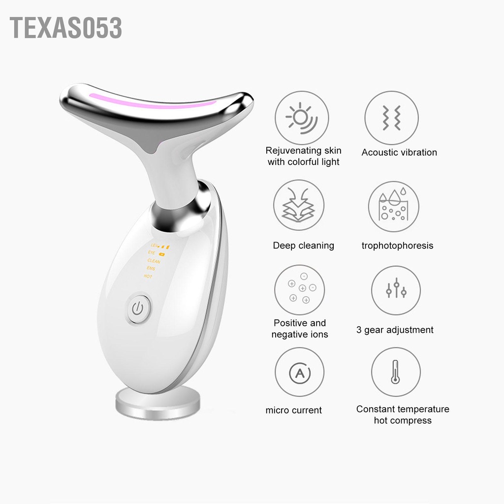 Texas053 Đường nét cổ Nhạc cụ làm đẹp Ánh sáng đầy màu sắc Rung nâng Thắt chặt Trẻ hóa Thiết bị Trắng