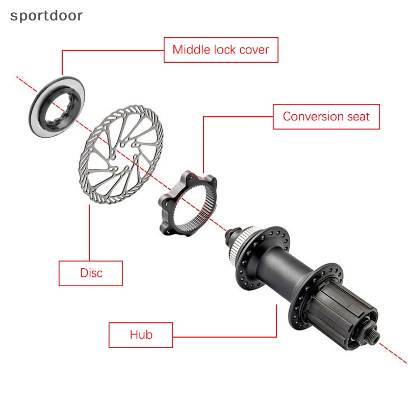 Bộ Chuyển Đổi Khóa Trung Tâm Xe Đạp 6 Lỗ Kèm 6 Bu Lông Chuyển Đổi Đĩa Phanh