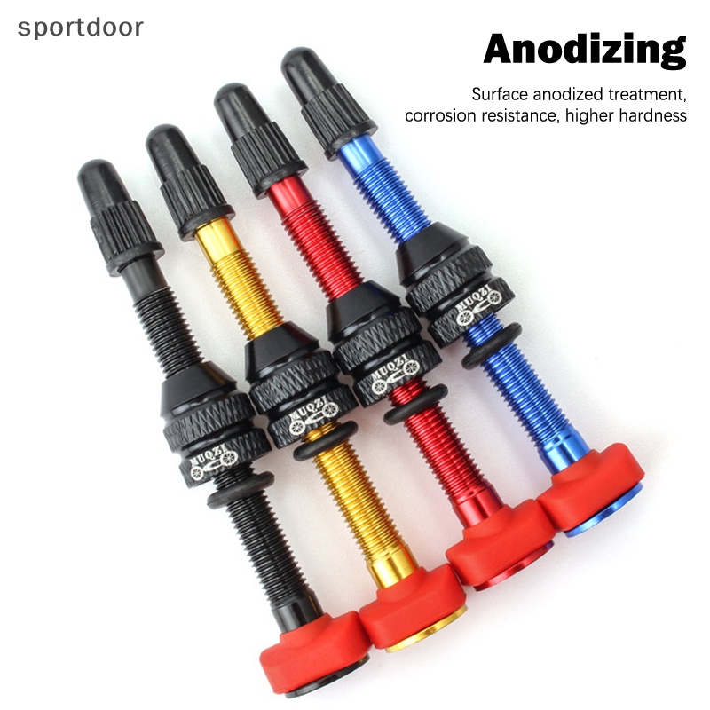 Bộ 2 Van Lốp Xe Đạp Không Ruột 40mm 60mm F / V CNC Bằng Hợp Kim Đồng