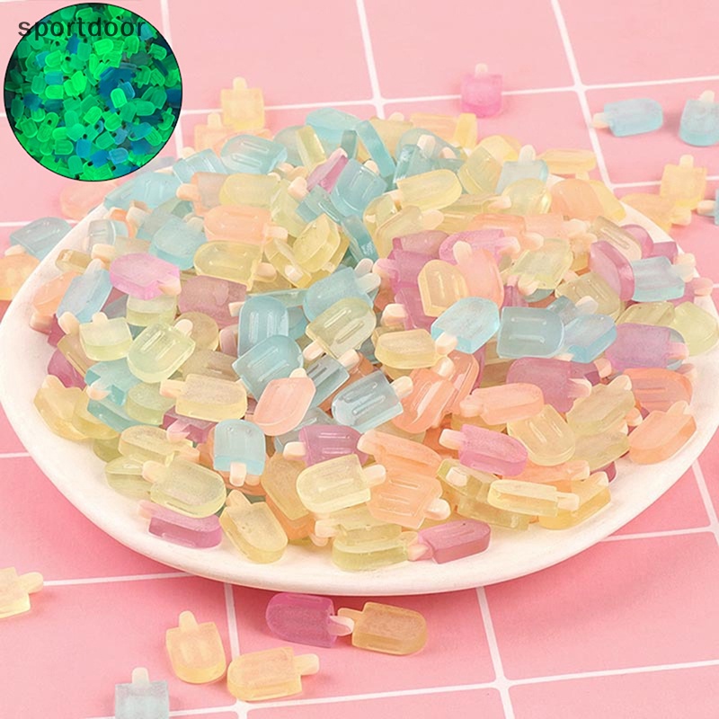 Bộ 5 Phụ Kiện Làm Trang Sức Hình Que Kem Dạ Quang DIY