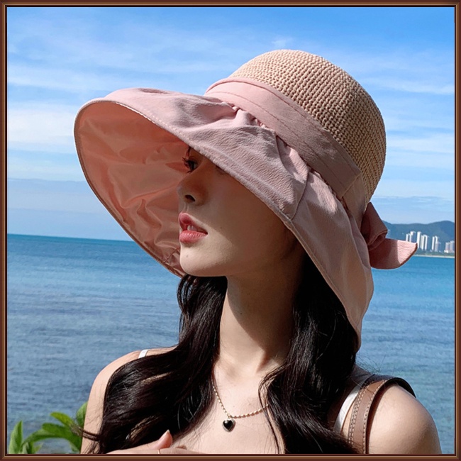 Nón Tai Bèo Rộng Vành Chống Tia Uv Thoáng Khí Đính Nơ Ngọt Ngào Thời Trang Mùa Hè Cho Nữ