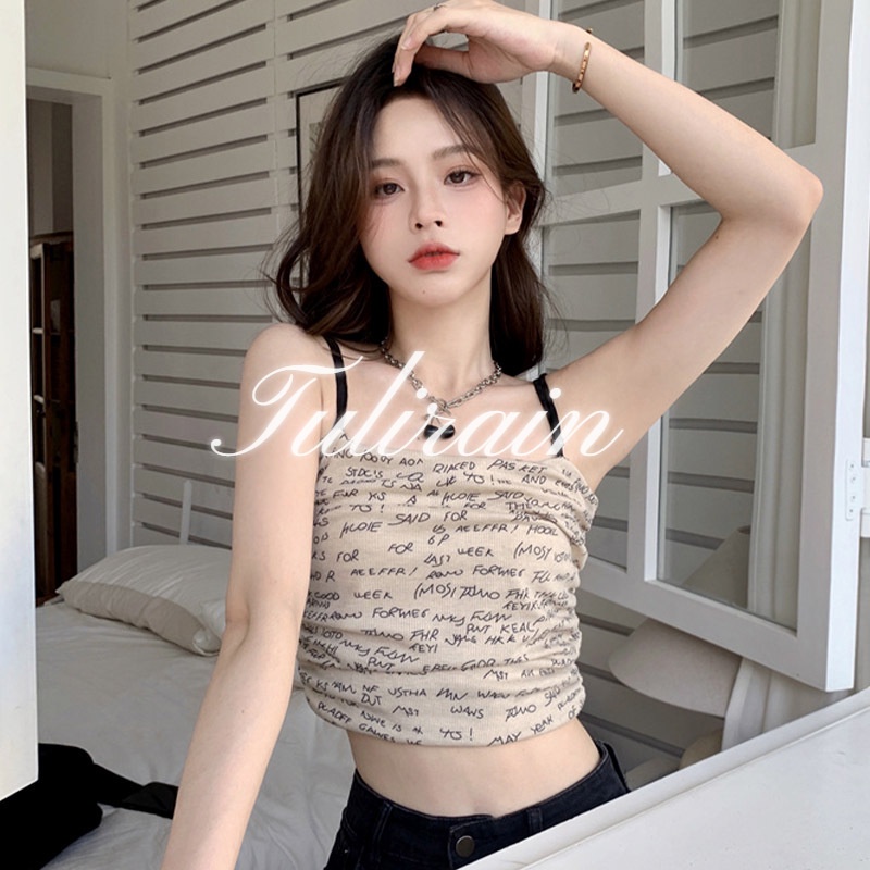 Ulirain Áo Lót Ôm Sát Không Tay In Chữ Sau Lưng Đẹp Mắt Dành Cho Nữ Mặc Bên Trong Và Bên Ngoài