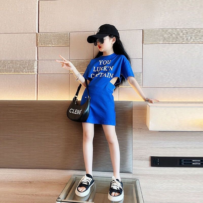 Đầm Thun Tay Ngắn Thời Trang Mùa Hè Mới 2023 Dành Cho Bé Gái