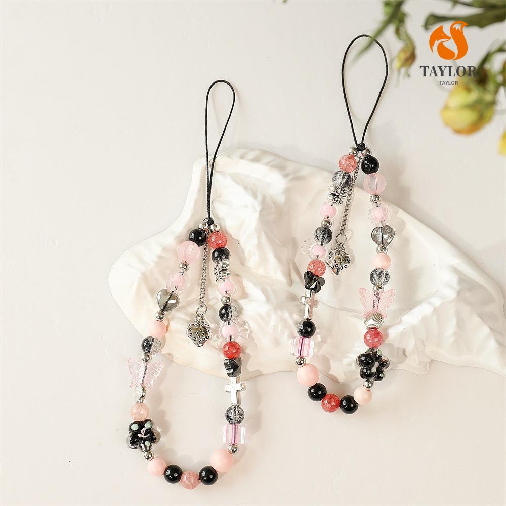 Móc Điện Thoại Chuỗi Hạt Phối Mặt Hình Thỏ Đeo Cổ Tay Dễ Thương Cho TAYLOR1