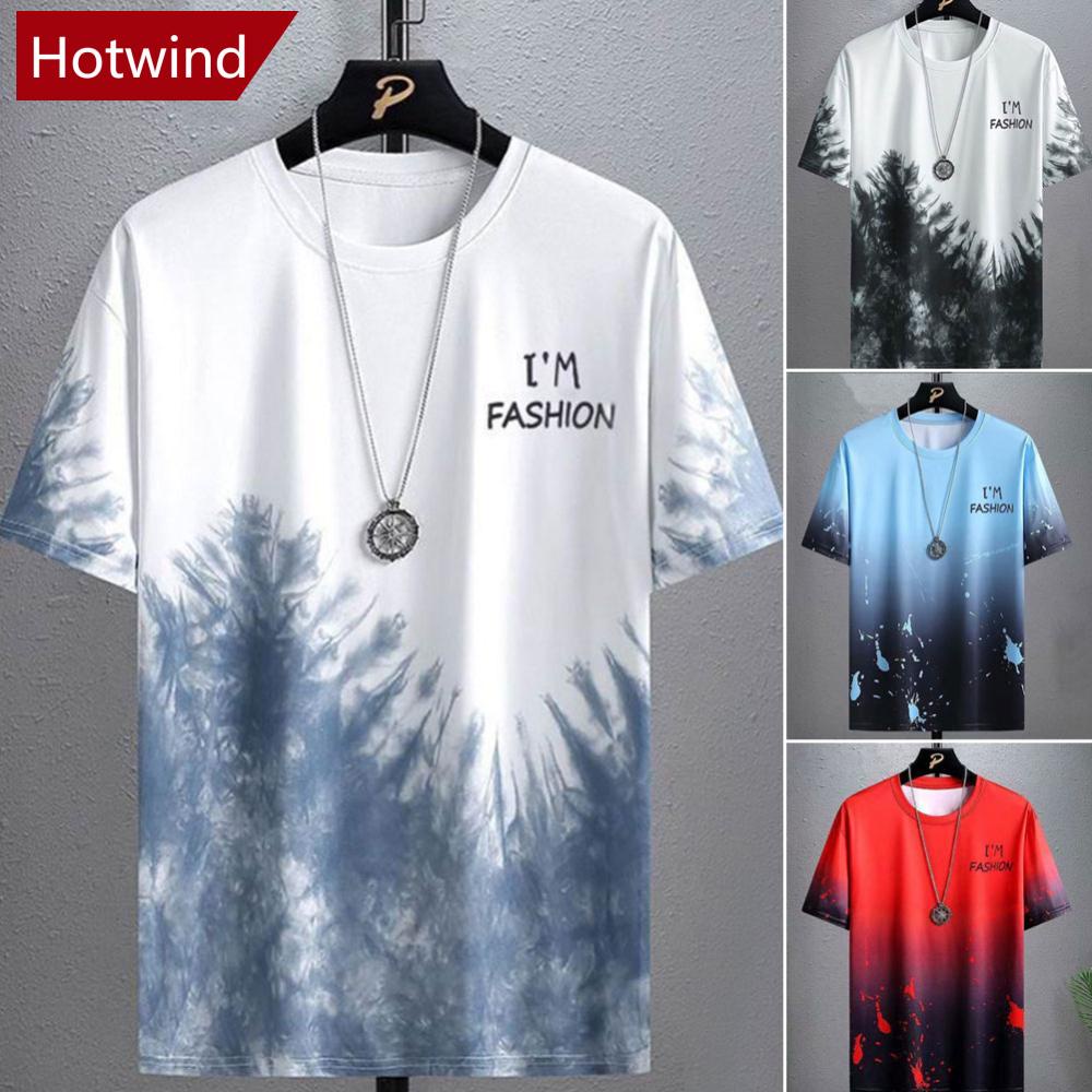 Áo Thun Thể Thao Tay Ngắn Vải Lụa Lạnh Màu Gradient Thoáng Khí Thời Trang Mùa Hè Cho Nam D6Z4