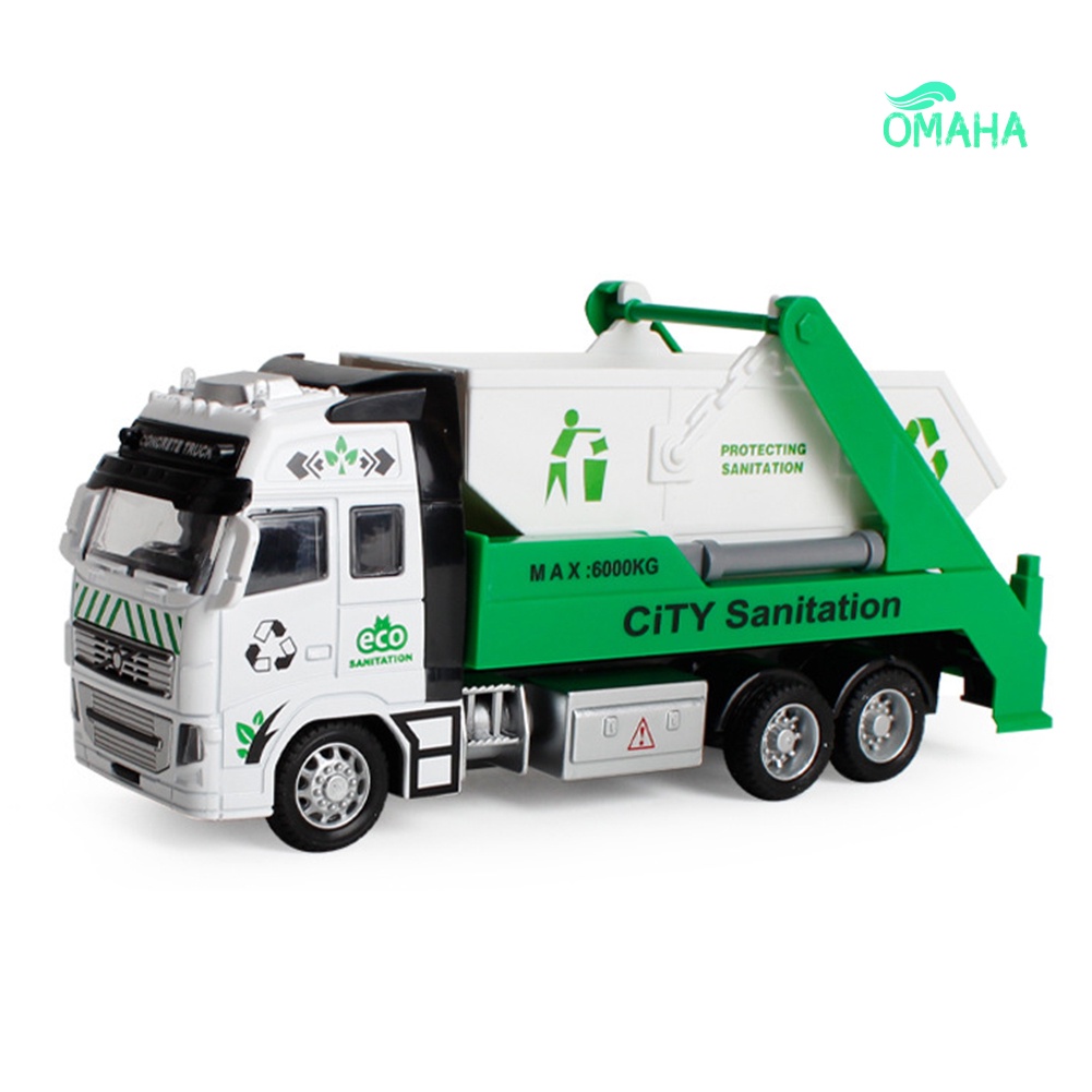 Mô Hình Xe Tải Vệ Sinh Lưng Bằng Hợp Kim Dành Cho Trẻ Em