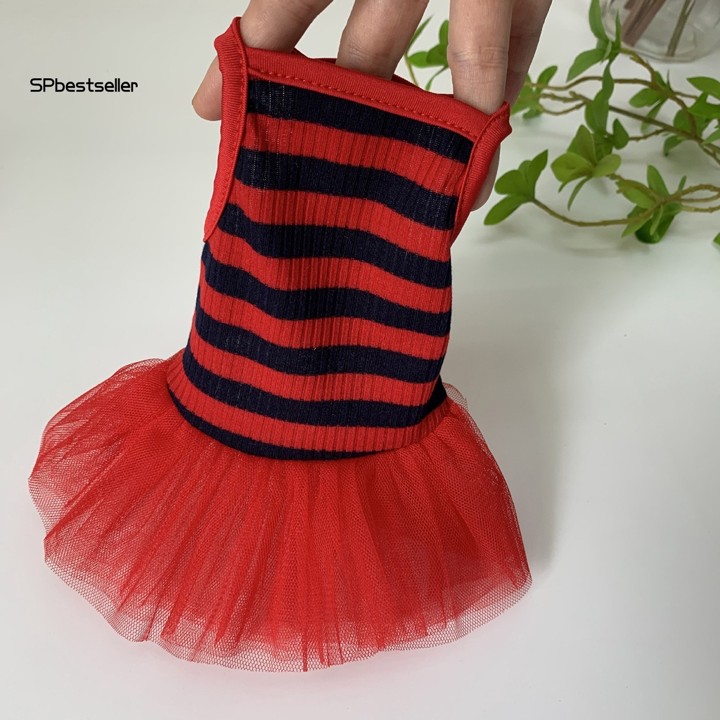 Spbestsellkr Đầm Cotton Mỏng Kẻ Sọc Tinh Tế Đáng Yêu Cho Thú Cưng Hàng Ngày