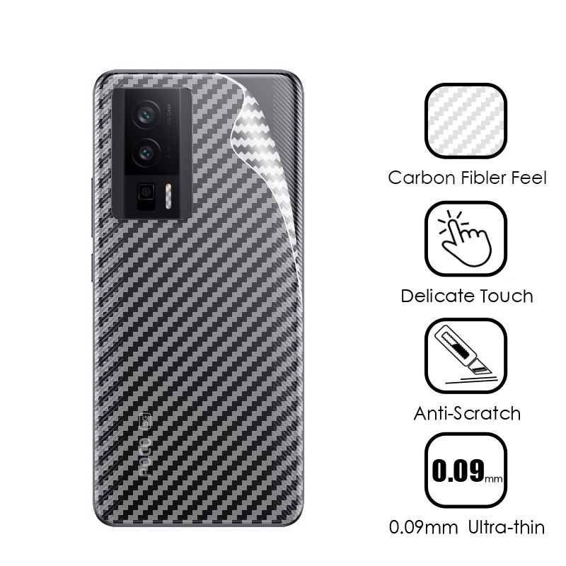 Miếng Dán Sợi Carbon 3D Trong Mờ Chống Trầy Cho Poco F5 Pro 2023 Poco F5 Pro PocoF5 F5Pro 5G Xiaomi 2023