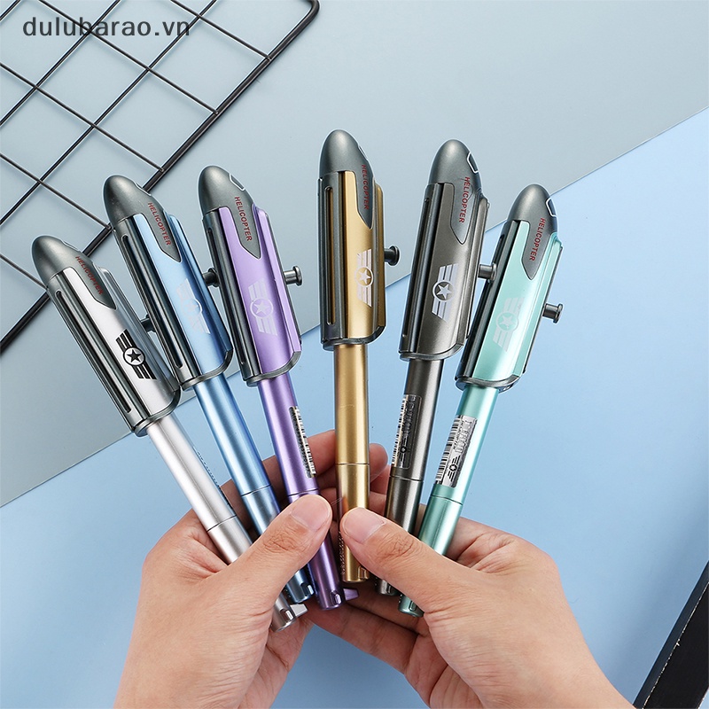 DUL 1pcs sáng tạo máy bay trực thăng kim loại gel bút 0.5mm bằng văn bản mới lạ trẻ em Đồ chơi Quà Tặng Bút trường văn phòng phẩm văn phòng phẩm Nguồn cung cấp AO
