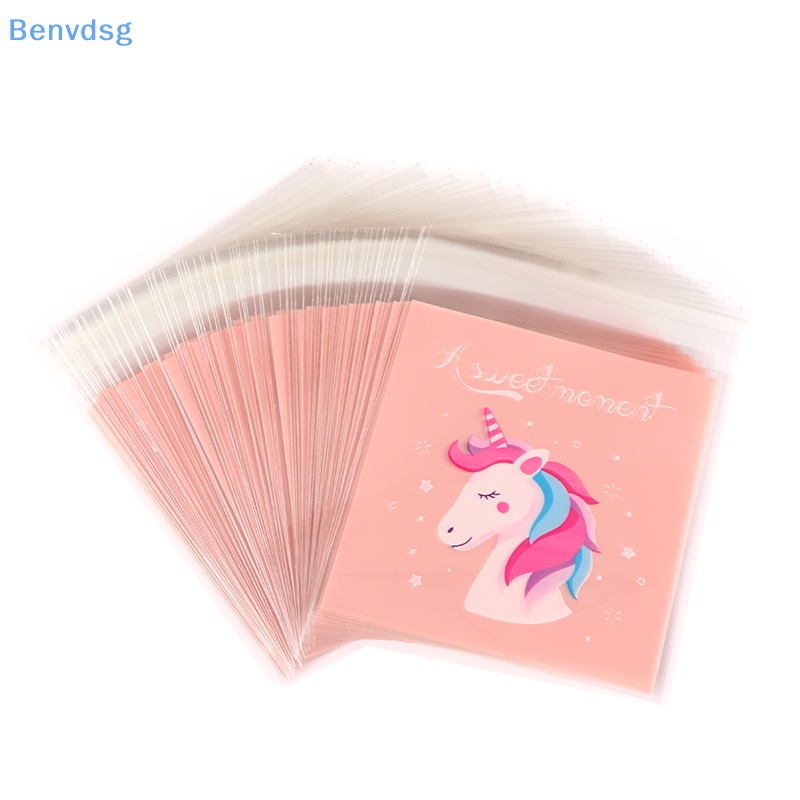 Bộ 100 Túi Đựng Bánh Kẹo In Hình Kỳ Lân Hoạt Hình Dễ Thương