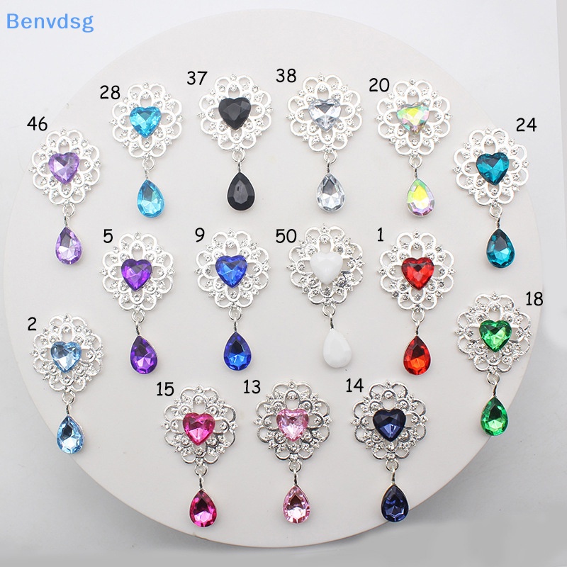Nút Áo Hình Trái Tim Đính Đá 52 * 28mm DIY