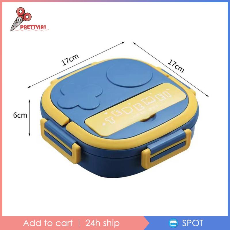 [Prettyia1] Hộp cơm Ba Ngăn Màu Xanh Dương Có Thể Tái Sử Dụng