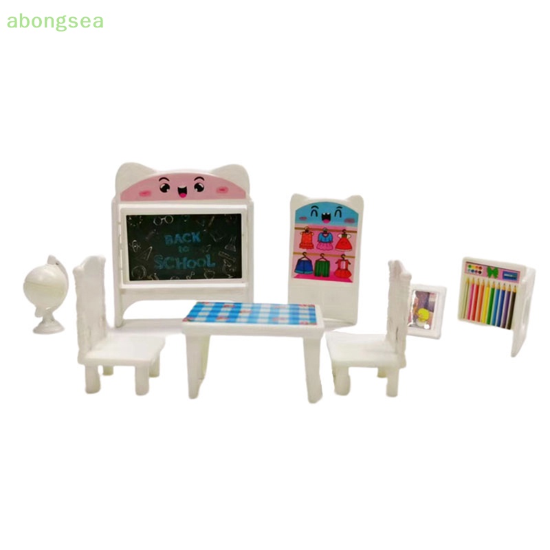 Set 8 Mô Hình Nội Thất Mini Tỉ Lệ 1 / 6 Cho Nhà Búp Bê 16cm