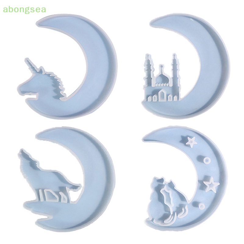 Khuôn Silicone Làm Mặt Trăng Resin Treo Tường Trang Trí DIY