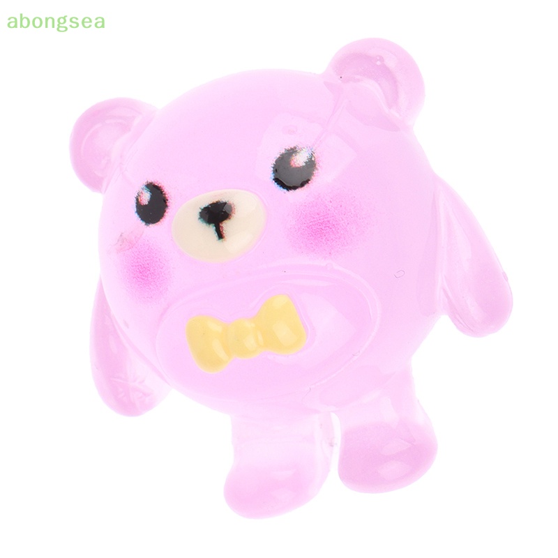 Abongsea Set 10 Mô Hình Gấu Dạ Quang Mini Bằng Nhựa Resin Trang Trí Tiểu Cảnh