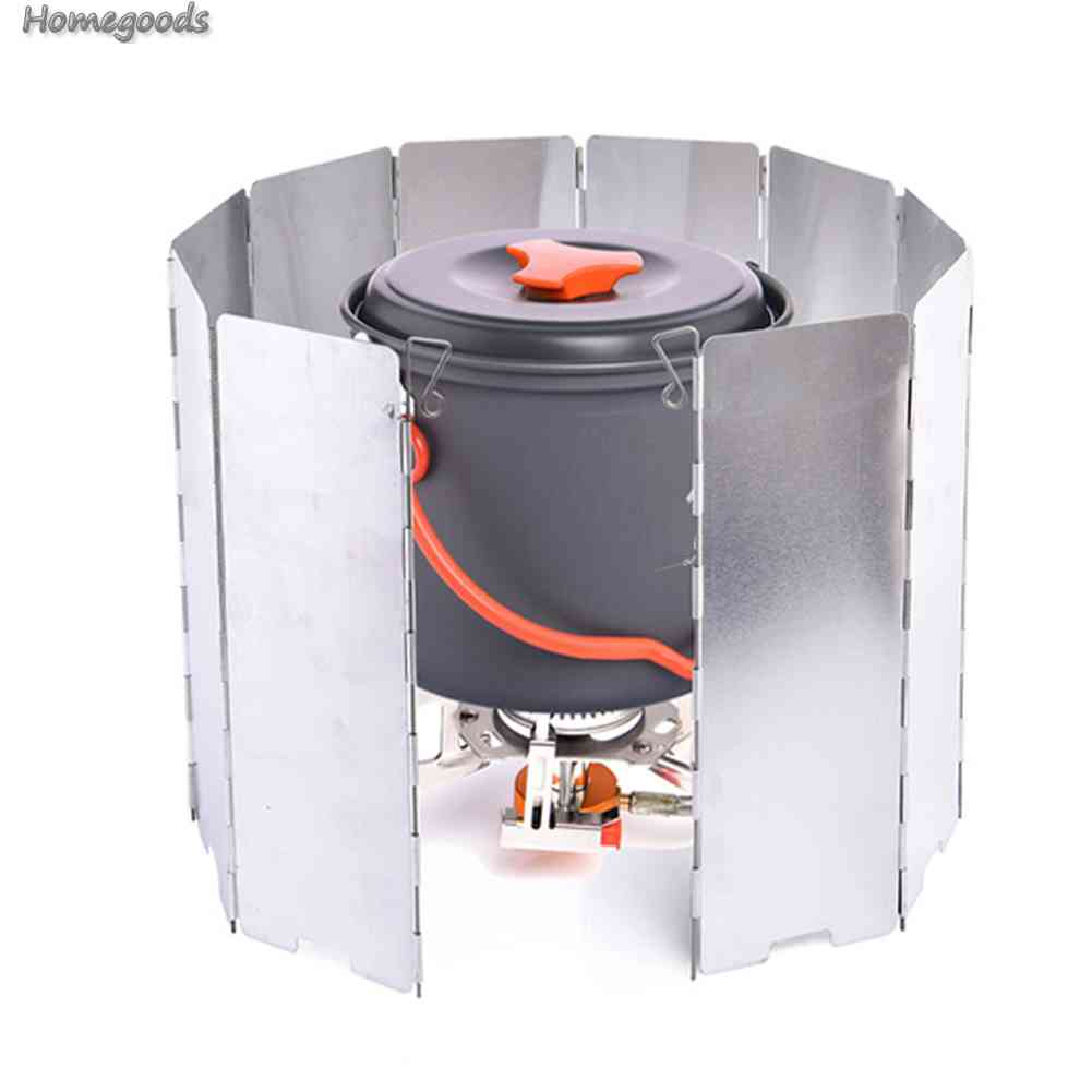 Tấm Chắn Gió Bếp Ga Bằng Hợp Kim Nhôm Có Thể Gấp Gọn Tiện Dụng Khi Đi Cắm Trại